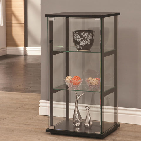 Curio Cabinet Finish In Black 3 Tier Shelving