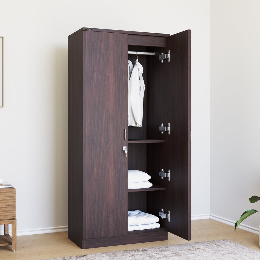 Nilkamal Crystal 2 Door Wardrobe (New Wenge & Natural Ebony ...