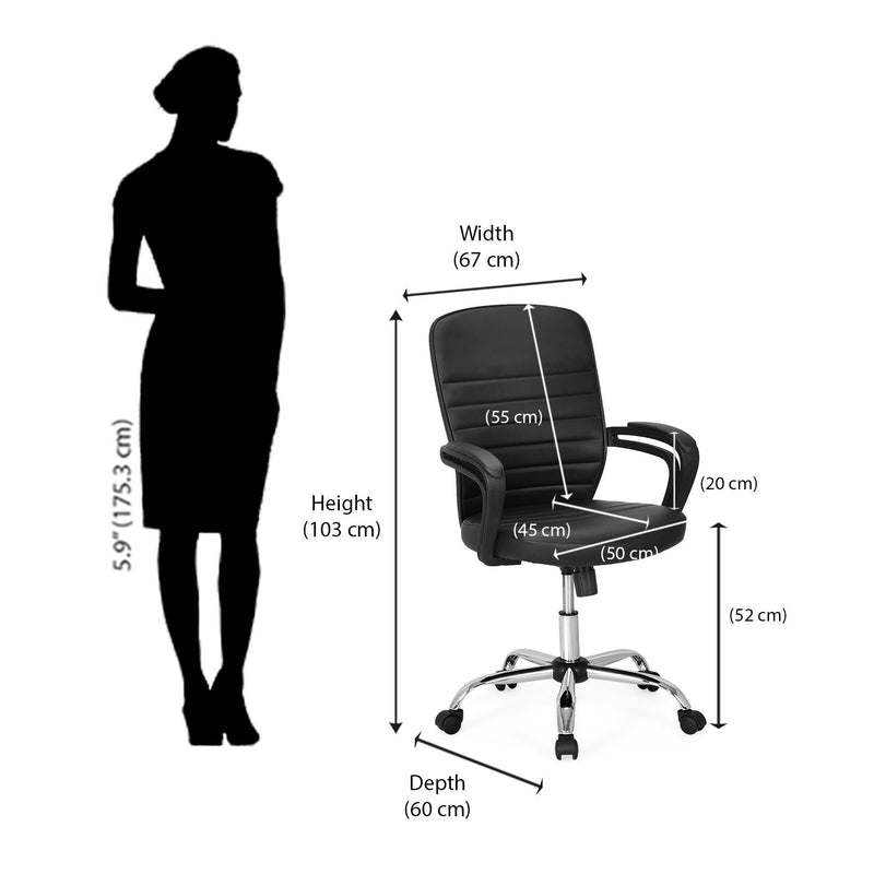 Nilkamal Aries Mid Back Office Chair (Black) - Nilkamal Furniture