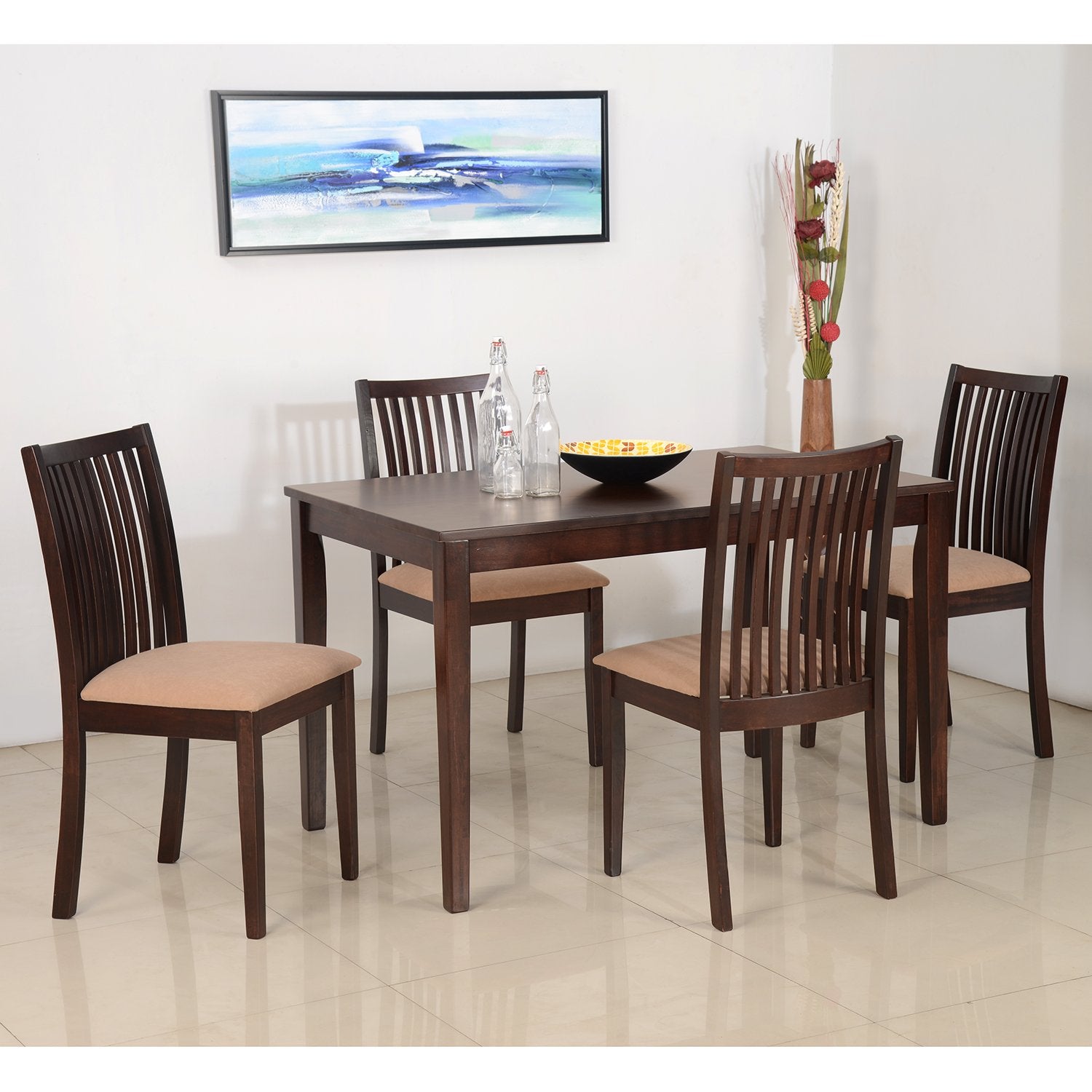 Buy Nilkamal Berry 4 Seater Dining Table Set Online - Nilkamal Furniture