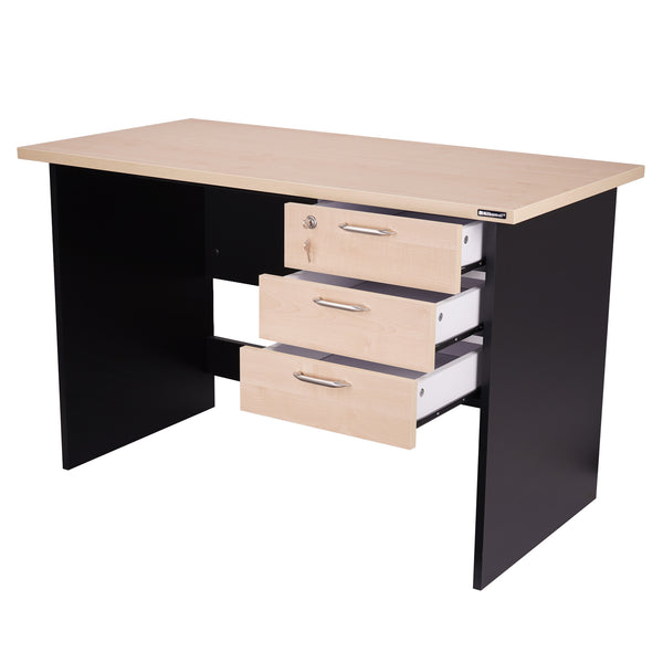 Nilkamal Brilliant Linear Work Station (Maple/Black) - Nilkamal Furniture