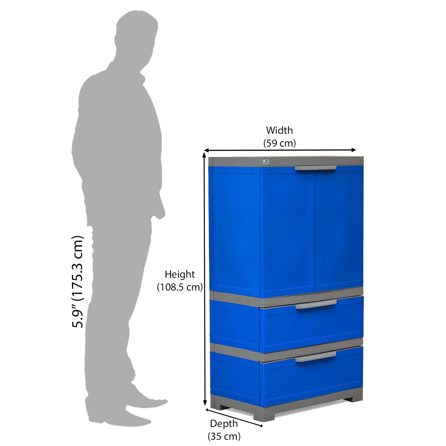 Nilkamal Freedom Fmdr 2b Plastic Storage Cabinet With 2 Drawer