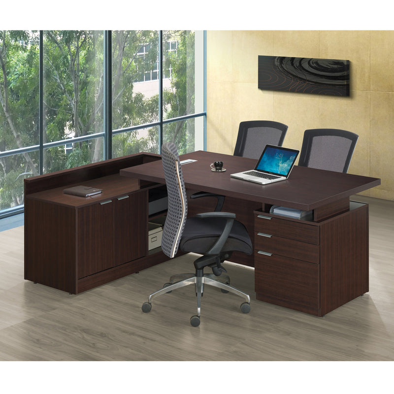 brown and gold desk