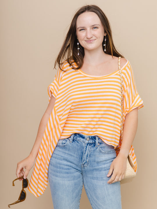 Free People Striped Angel Tee