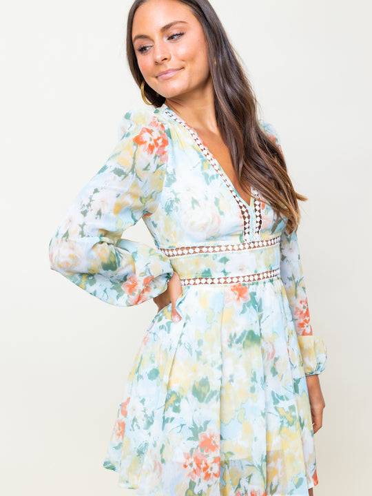 Jess Floral V Neck Dress