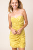 The Lemon Ruched Tube Dress