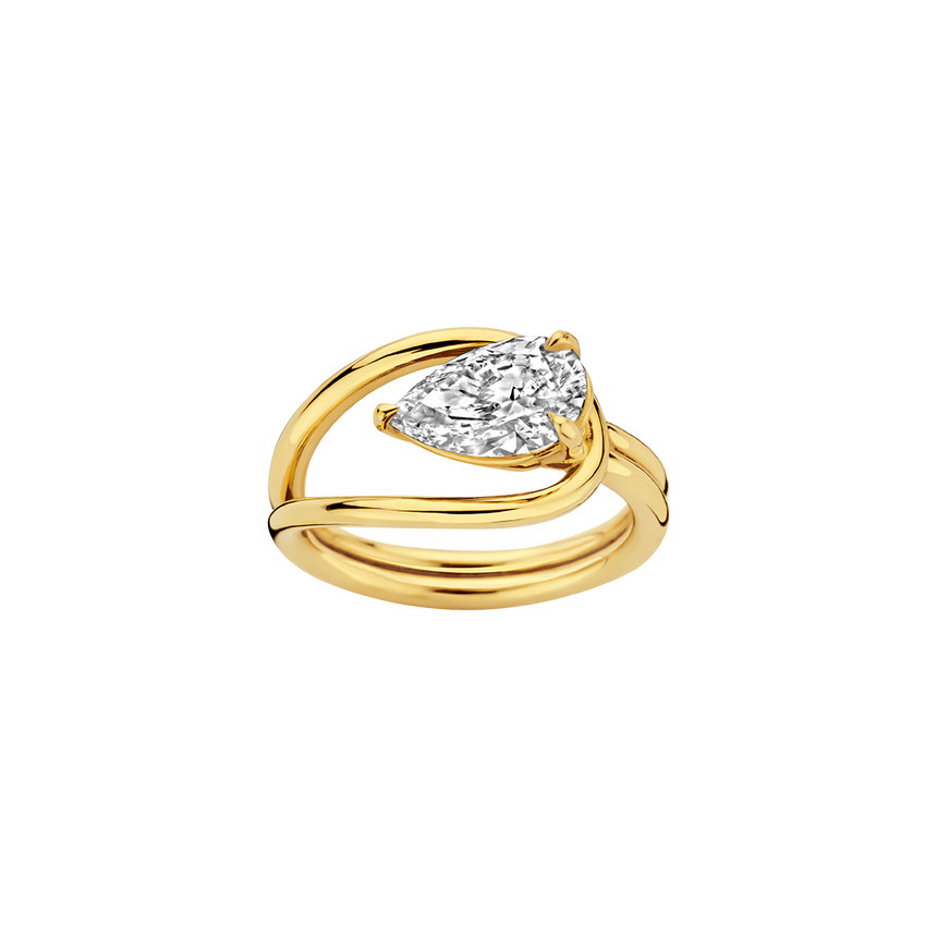 Ellie Ring 1.85ct Pear Yellow Gold
