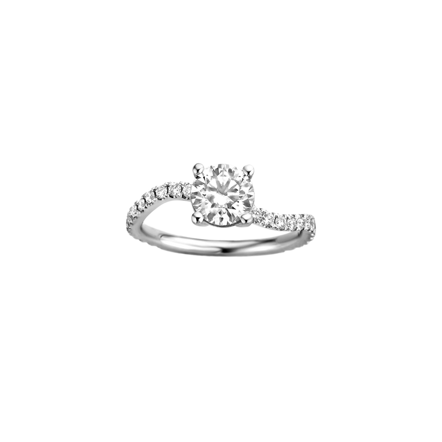 Grace 3/4 Pavé Ring 1.1ct Round White Gold
