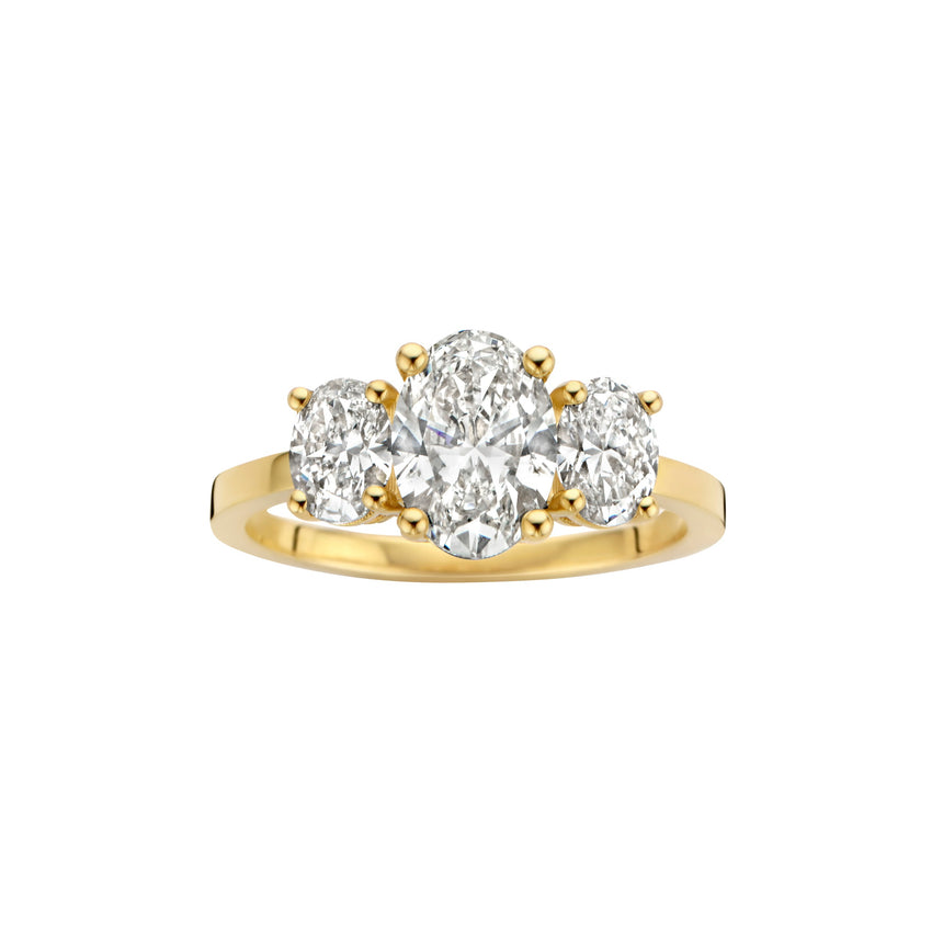 Jane Ring 1.2ct & 0.3ct Oval Yellow Gold