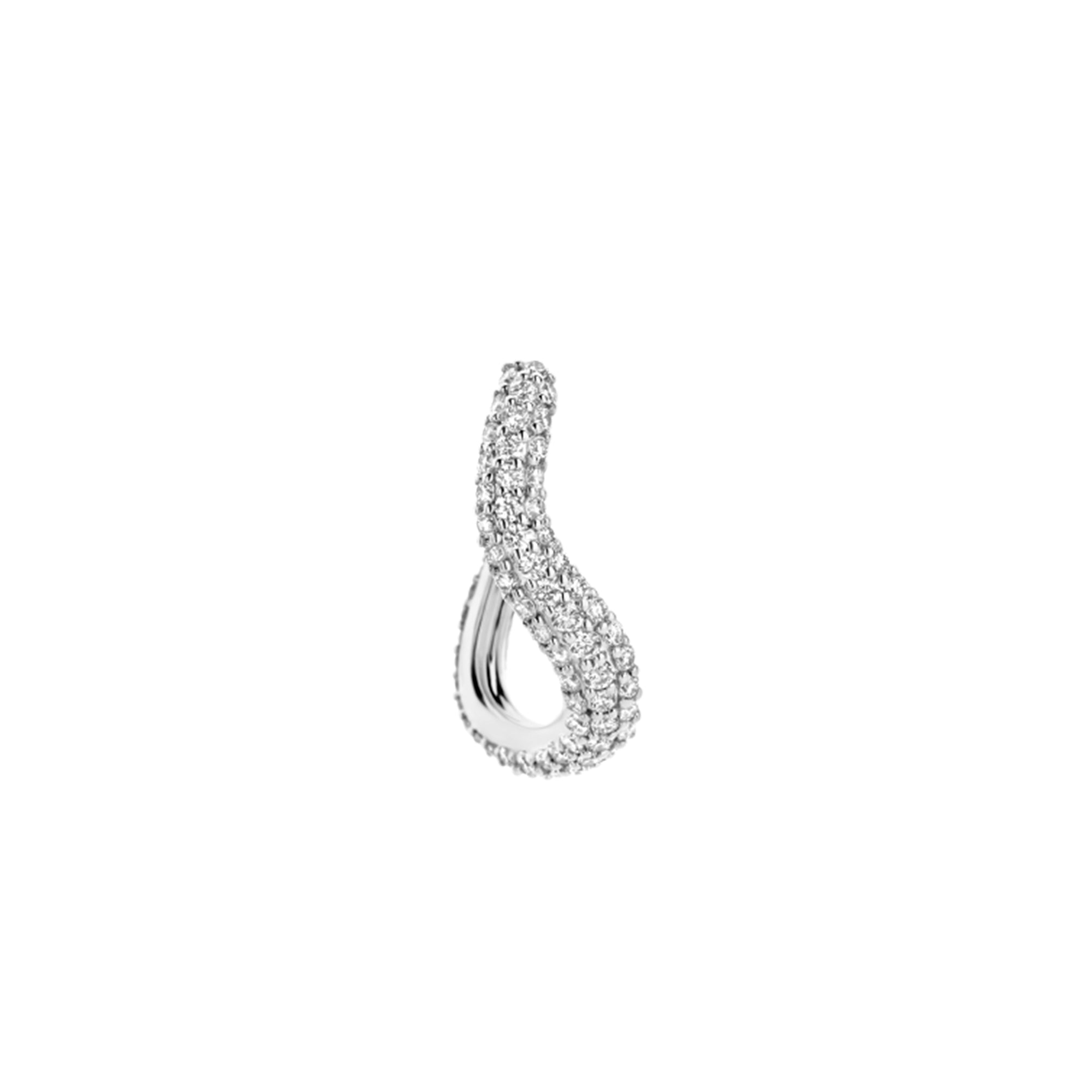 Wavy Pave Hoop Earring