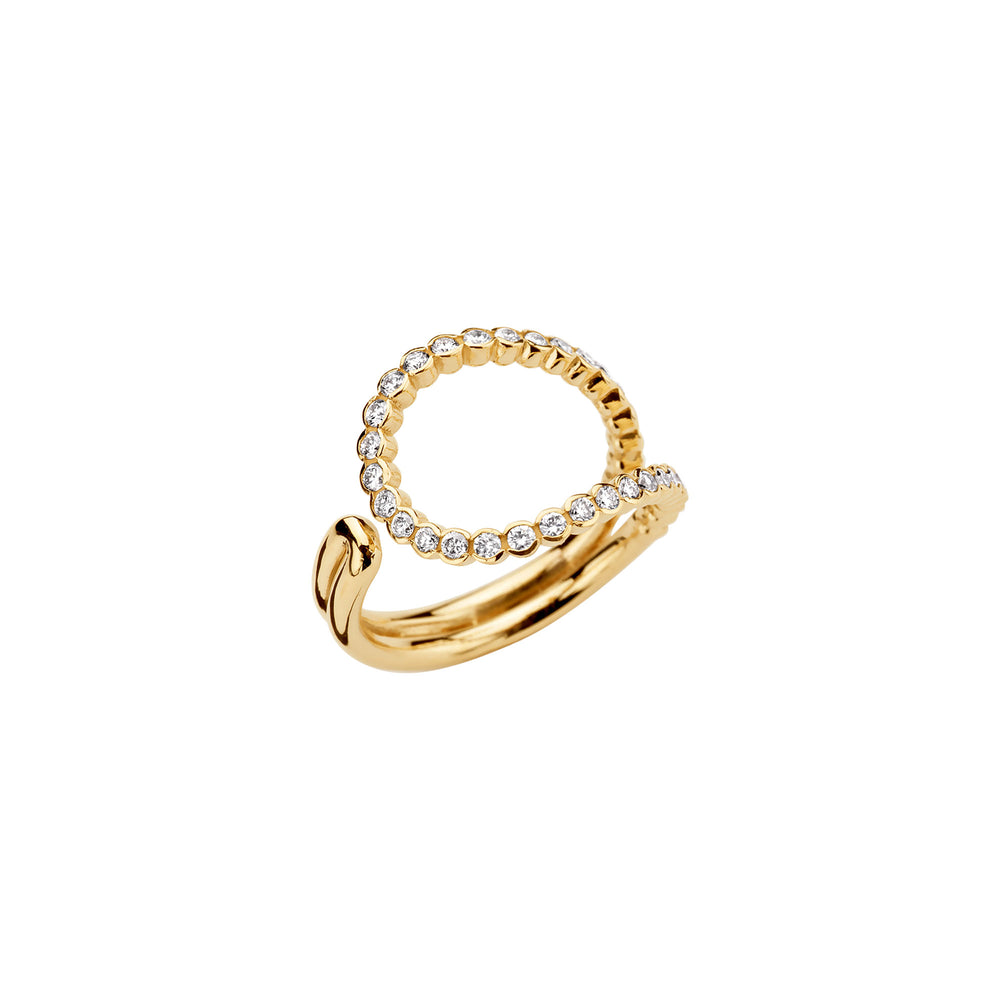 18k Gold lab diamond Ring - Wave Ring | Kimai EU