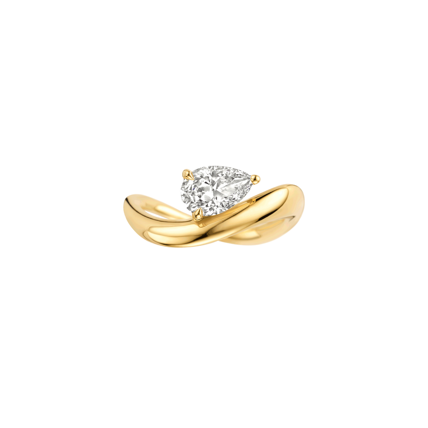 Jackie Ring 1.96ct Pear Yellow Gold