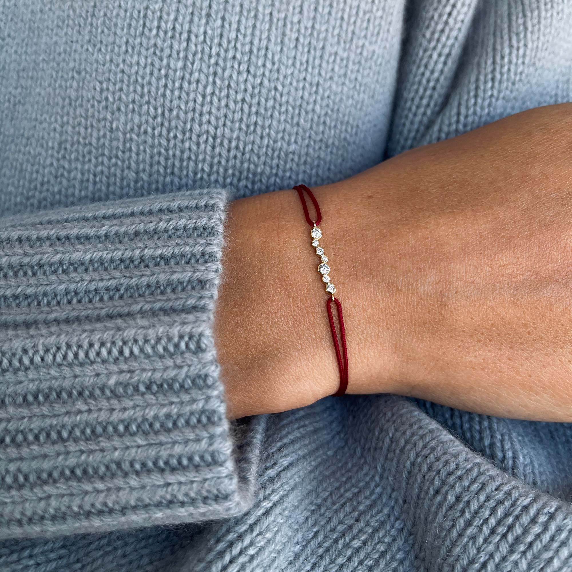 Bracelet d'amitié en cordon avec des diamants de synthèse, Amie