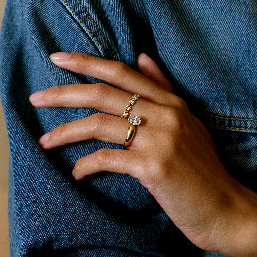 Lab Grown Diamond Pinky Rings Made with 18K Recycled Gold | Kimaï EU