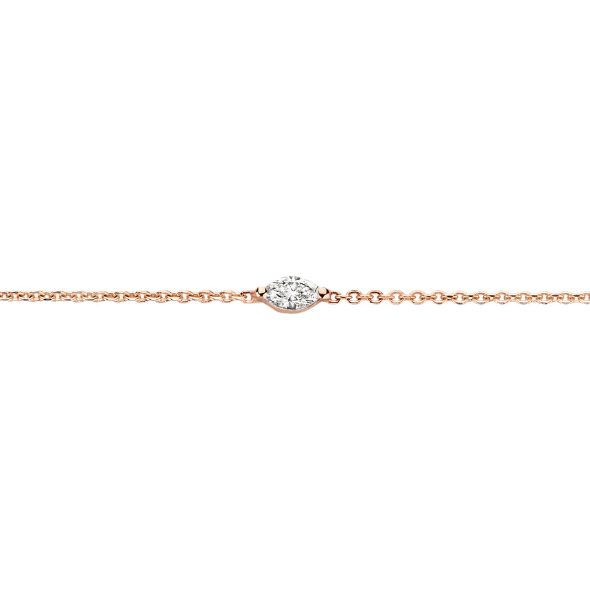 Bracelet in 18 K Rose Gold and Sapphire  Pink Solitaire  Burato