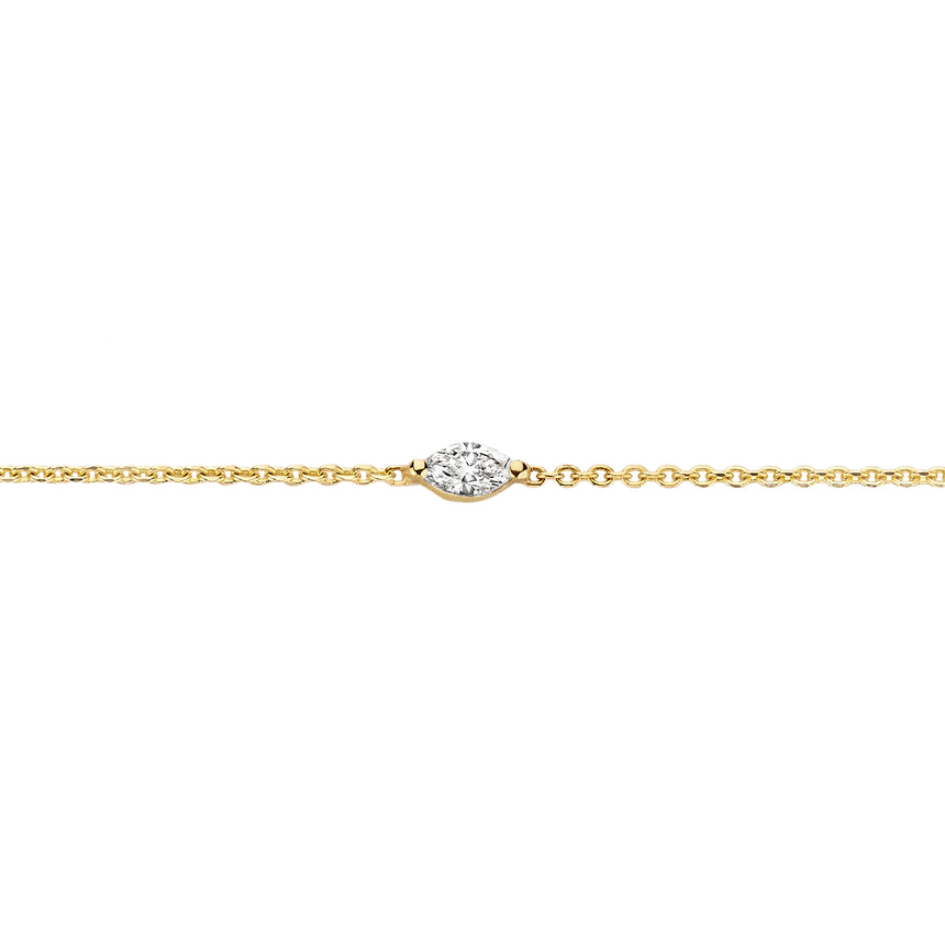 L'Arc Voyage Charm PM, 18K White Gold with Galerie Diamonds on Silk Cord Bracelet Méditerranéen Blue