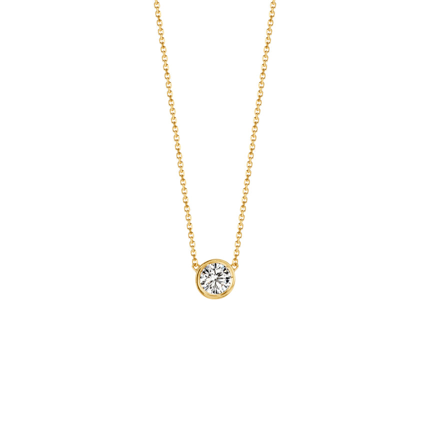 Modern Rose Heart Solitaire Pendant Necklace – 64Facets