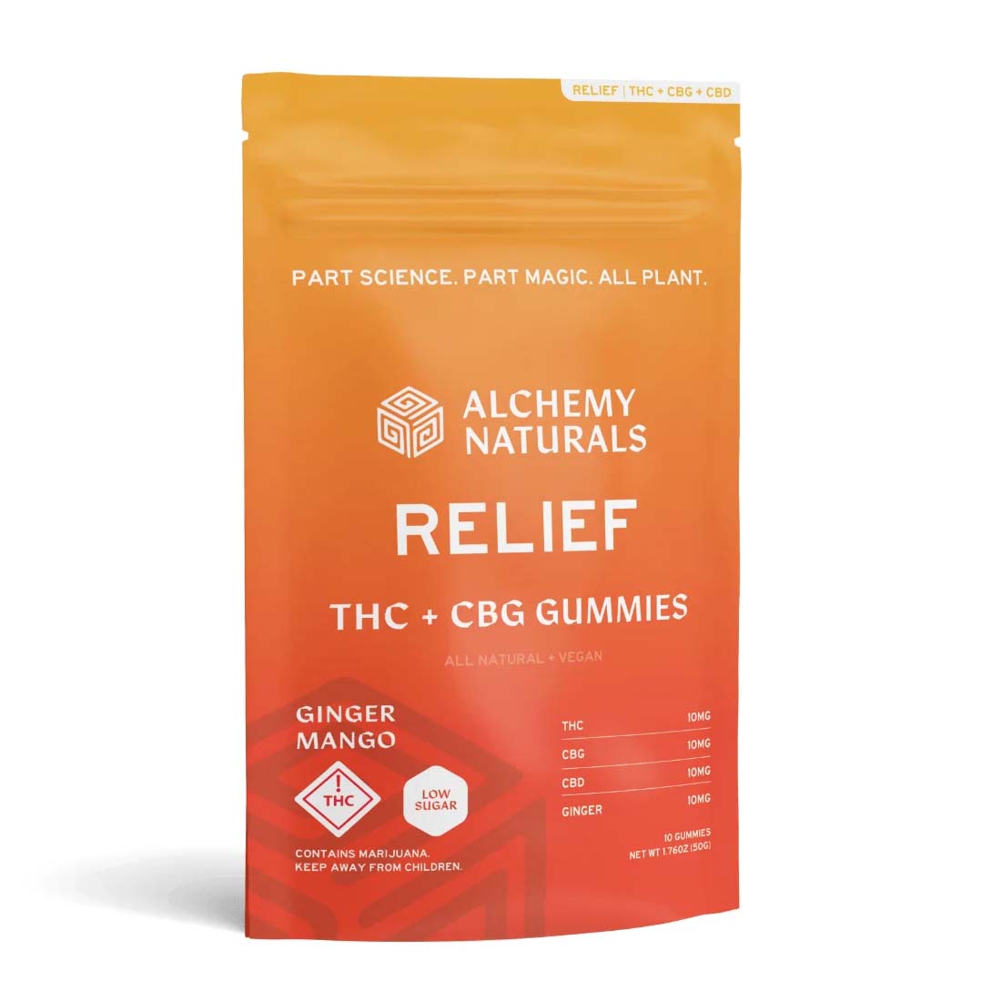 A package of Aclhemy Naturals Pain Relief THC gummies.