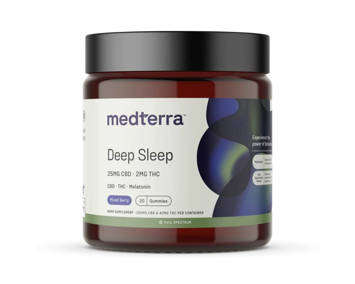 Jar of Medterra Deep Sleep gummies