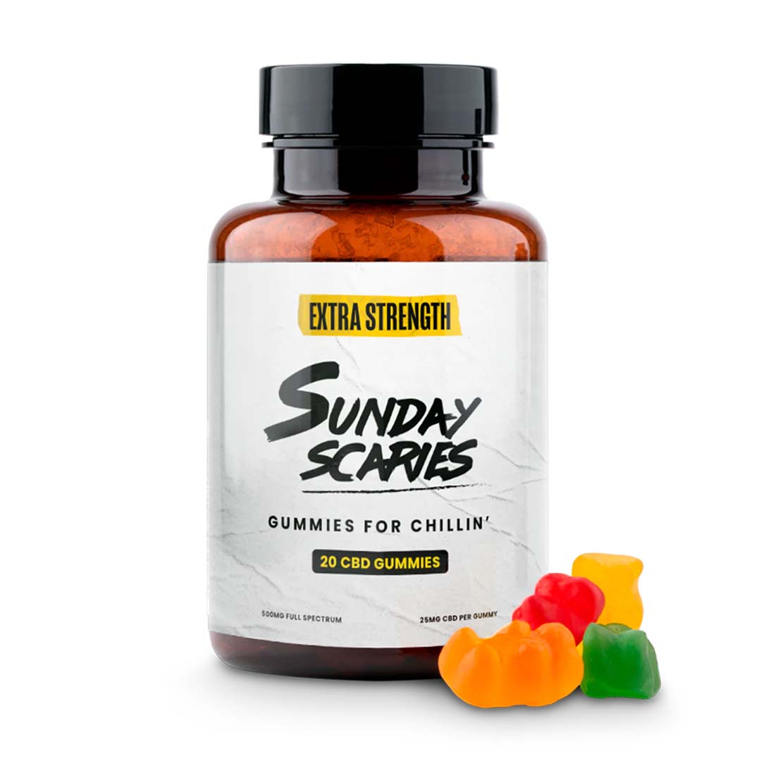 Jar of Sunday Scaries extra-strength gummies