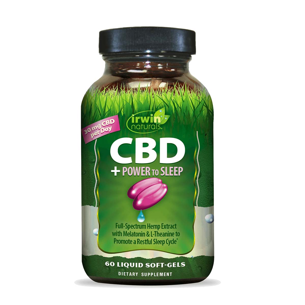 Container of Irwin Naturals CBD supplements