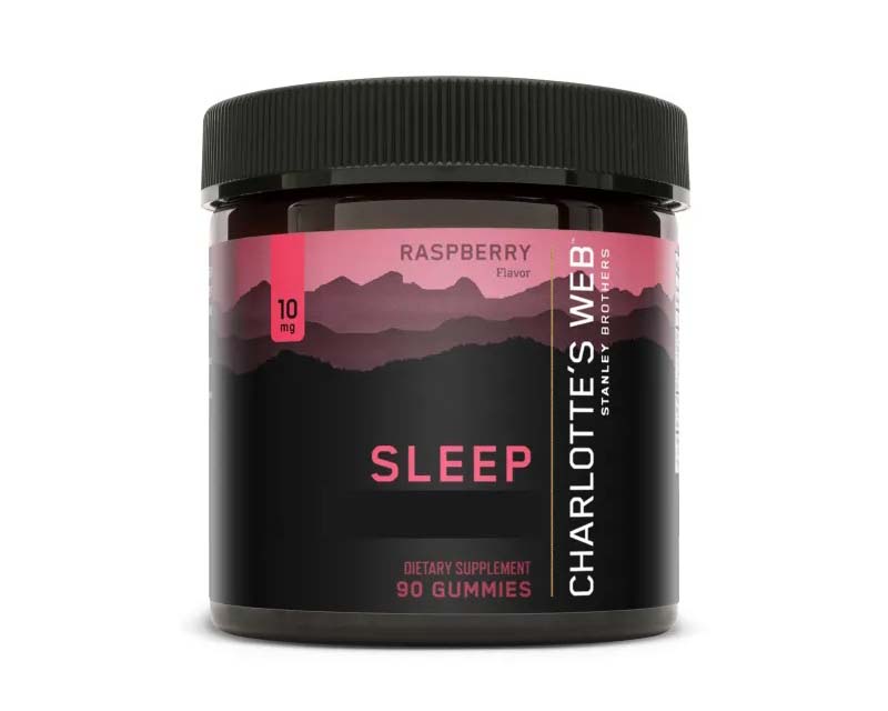 jar of Charlotte’s Web Sleep CBD Gummies in Raspberry flavor