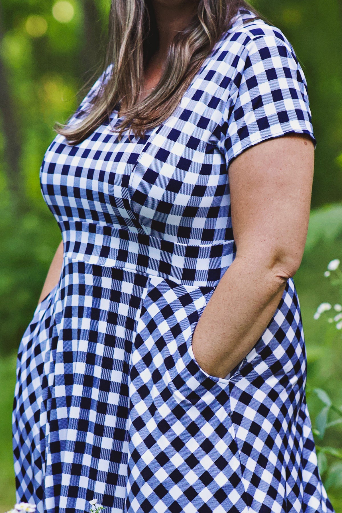 Cecelia Dress - Navy and White Gingham