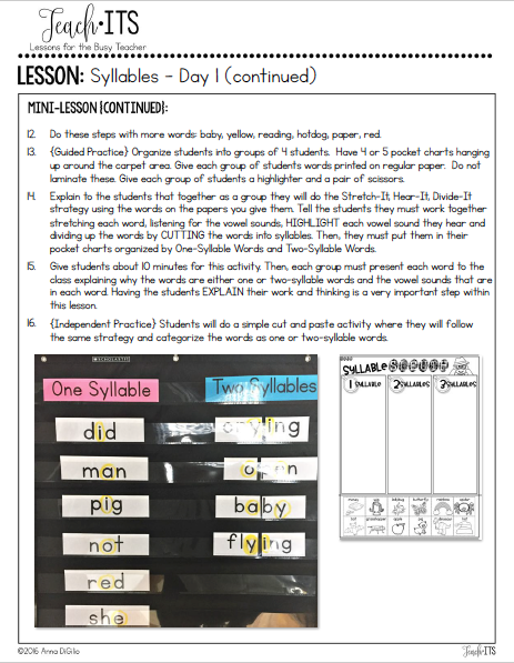 Syllables Lesson Plan – Simply Skilled Teaching