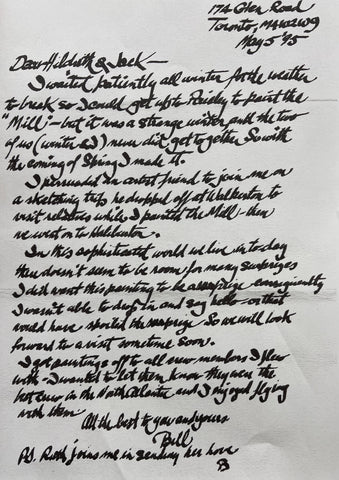 A handwritten letter in heavy black calligraphy ink