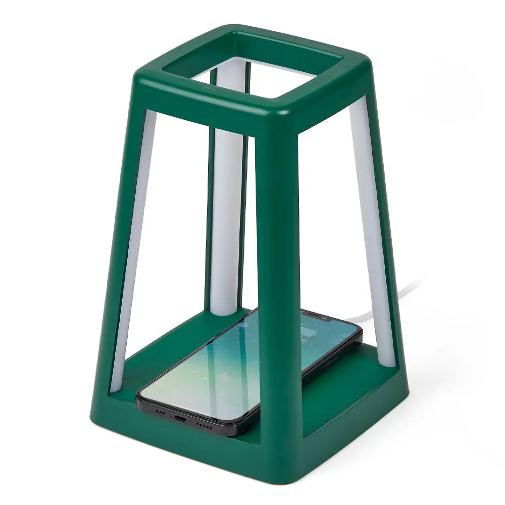 Lexon Lantern Portable Lamp With Built-In Wireless Charger - Green Lexon