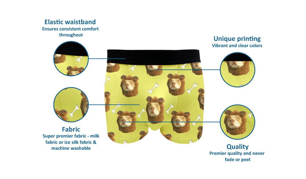 custom dog face boxer shorts