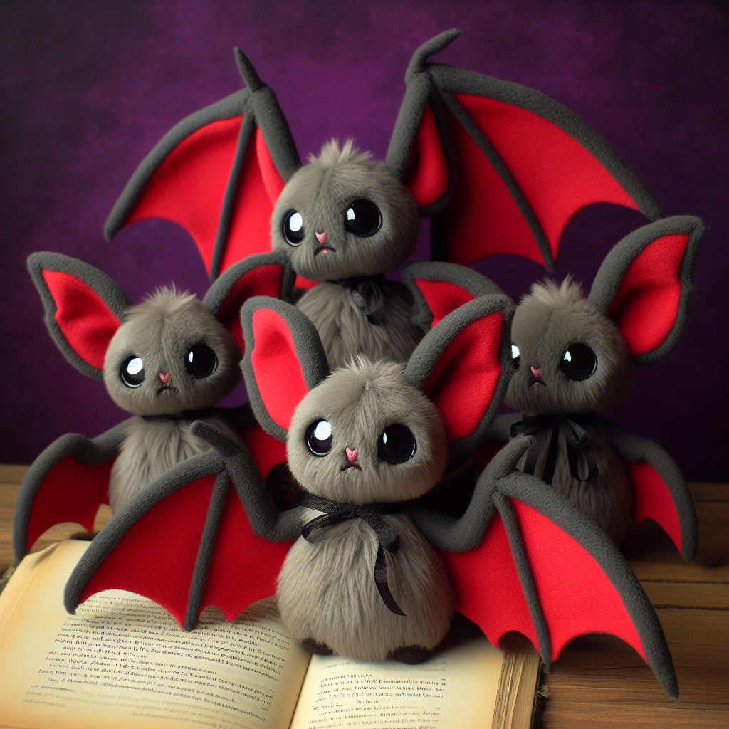 Cute Bats Custom plush toys on the book's characters.