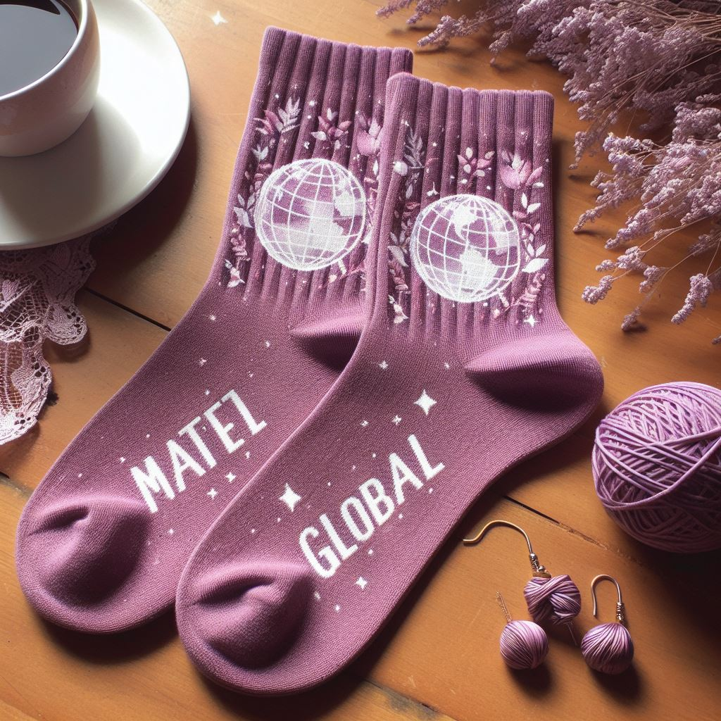 A company logo sock with a design to celebrate women's day.