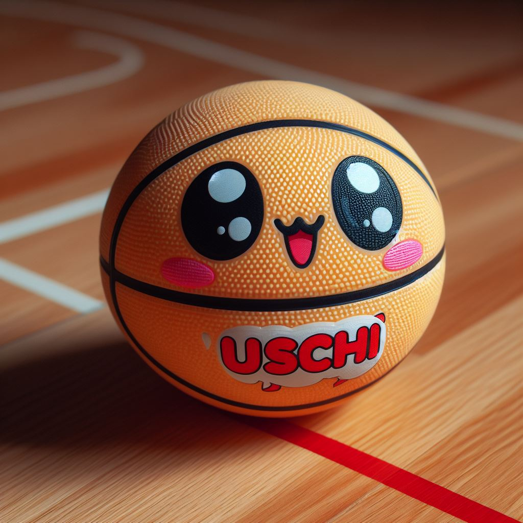 A cute custom basketball designed with emojis on it.