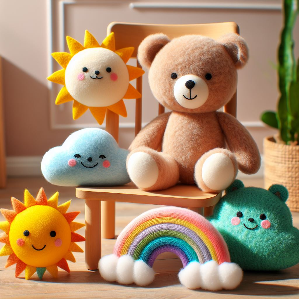 Cute and colorful custom plush toys from cotton.