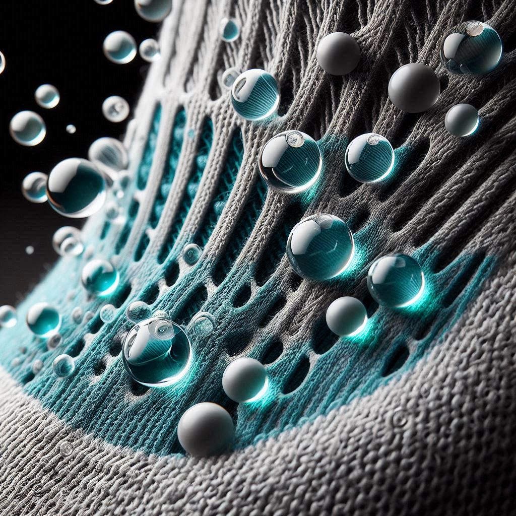 A close-up of a custom sock showing its moisture-wicking properties.