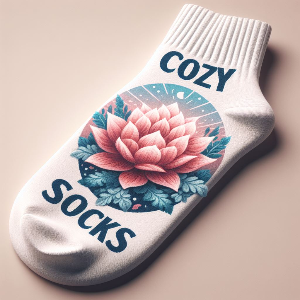 A custom sock manufactured by EverLighten with the Dye Sublimation Printing method.
