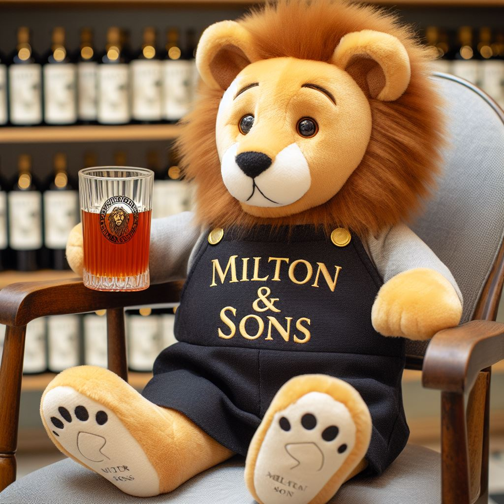 A chair cradles a custom-made plush toy, emblazoned with a company’s logo, a product of EverLighten.