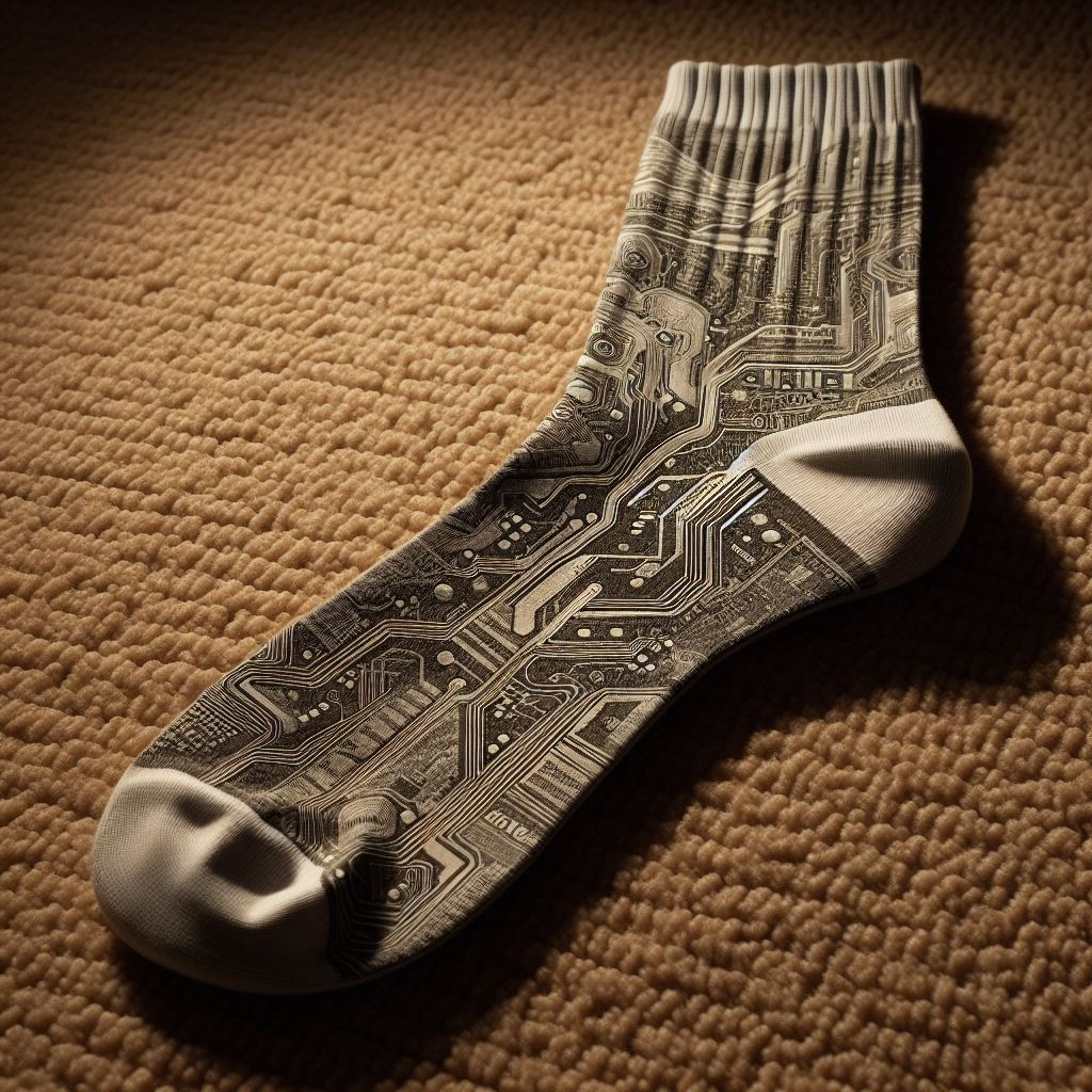 A custom sock manufactured by EverLighten with the Foil Printing method.