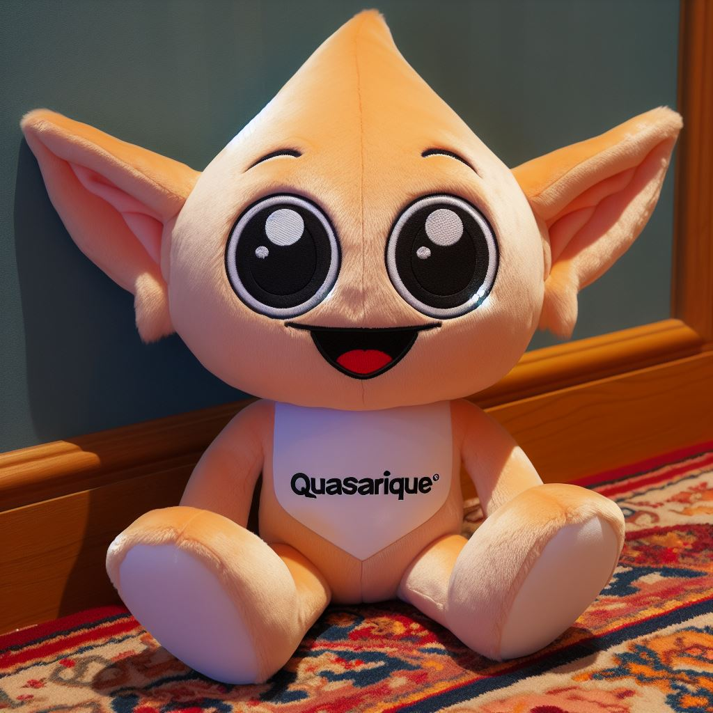 A company’s identity graces this custom plush toy, which occupies a carpet, realized by EverLighten.