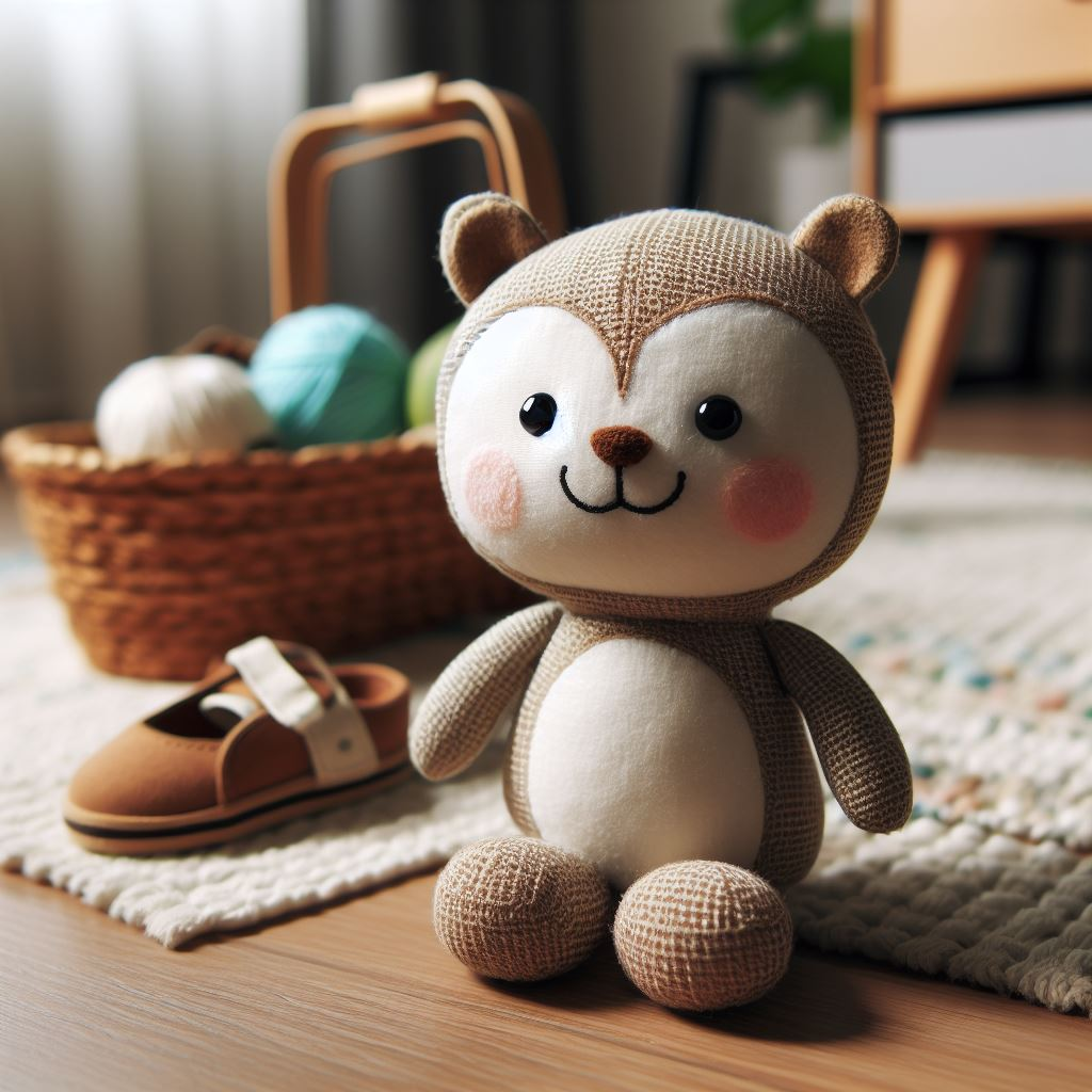 A custom plush toy from eco-friendly materials.