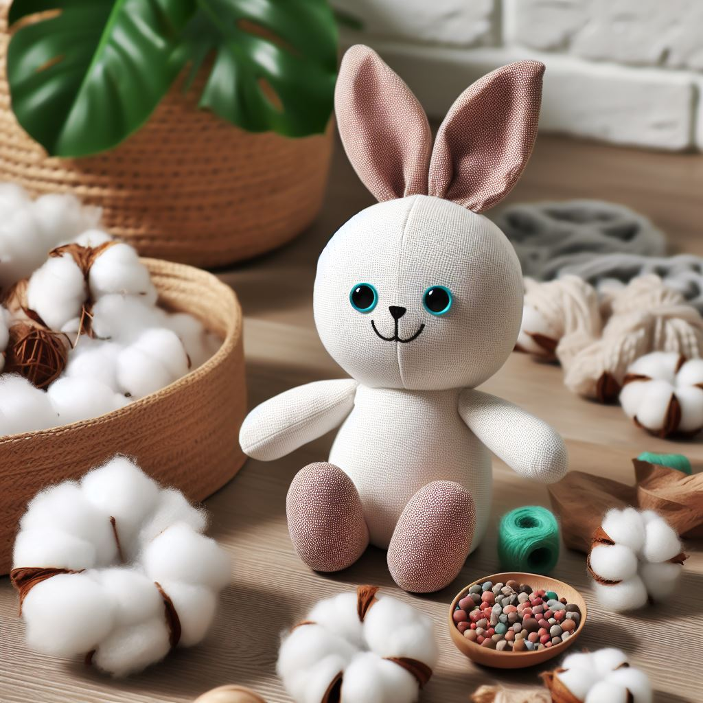 A custom stuffed toy from environmentally-friendly materials.