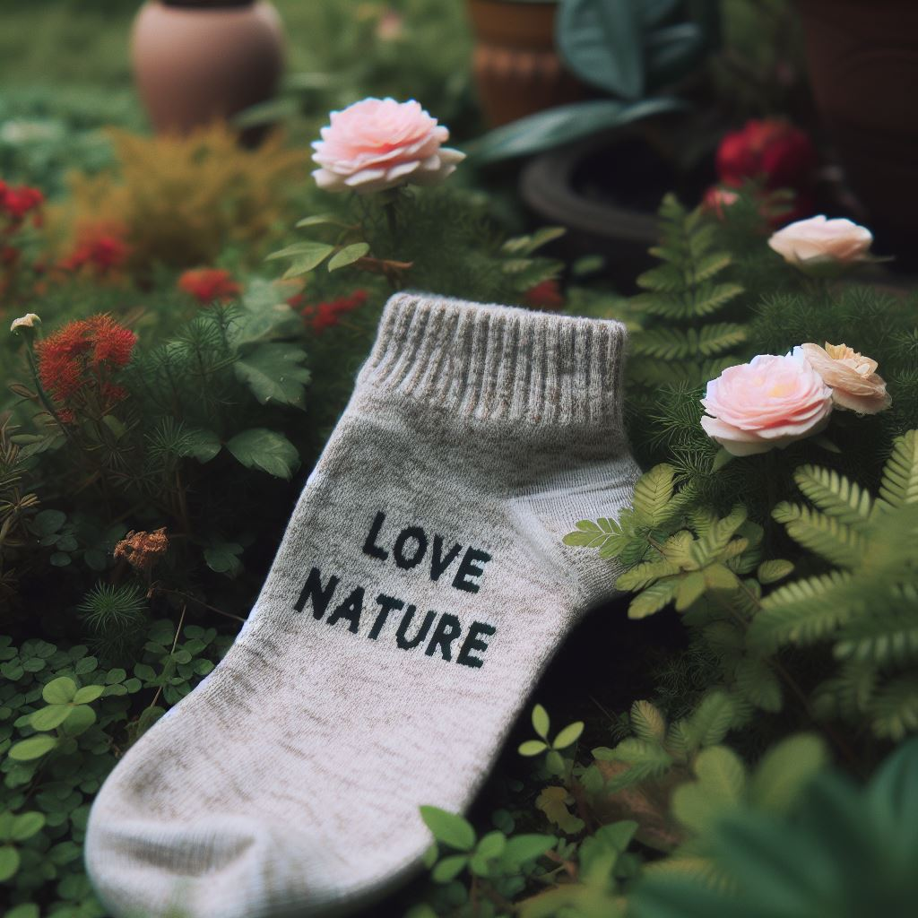 A custom sock for Earth Day manufactured by EverLighten.