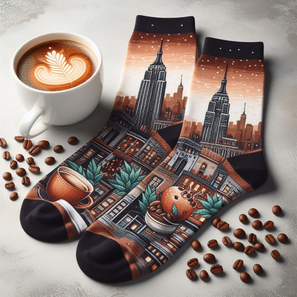 A limited-edition custom sock for a coffee shop.