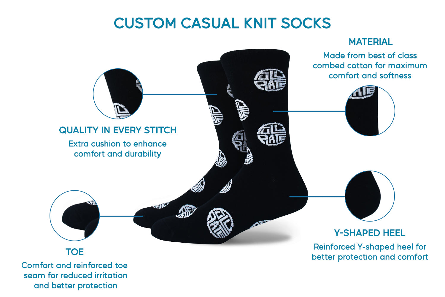 custom casual knits socks