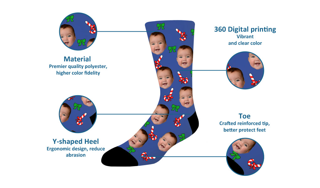 custom Christmas face socks