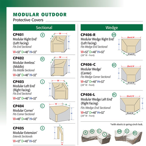 Modular Size Chart