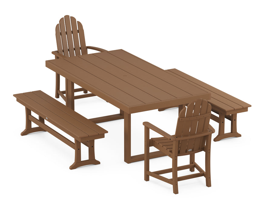 classic adirondack 5 piece dining set polywood