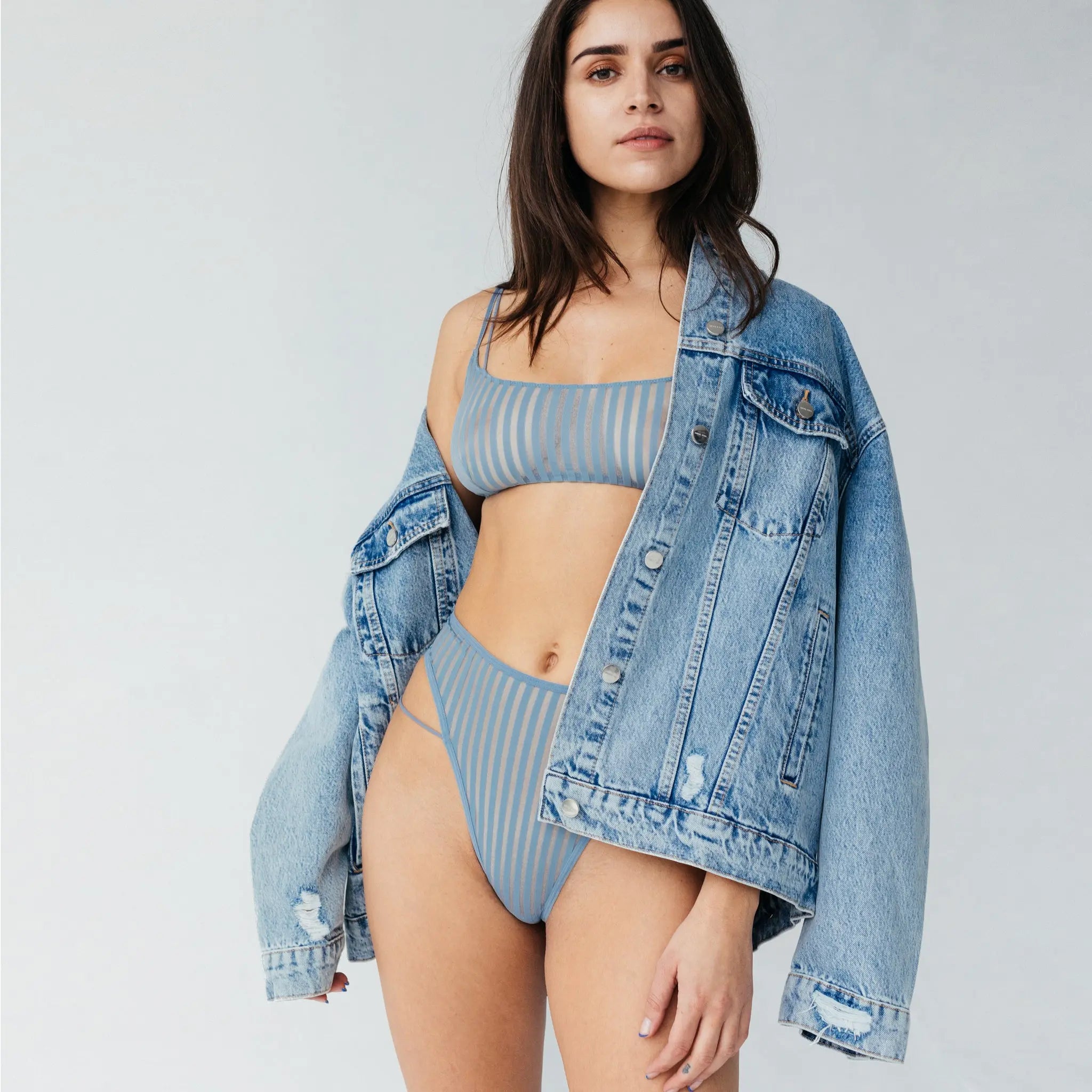 Bleach Denim Multiway Top, Monique Morin Lingerie