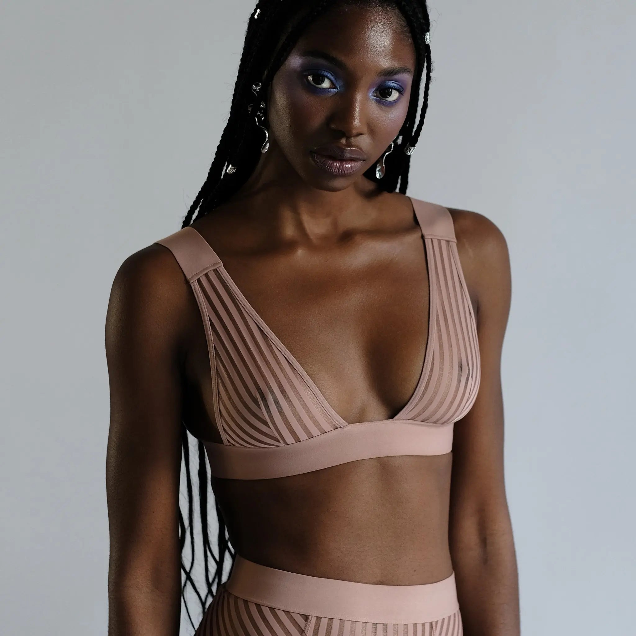 Vertigo V Neck Bralette Cocoa, Monique Morin Lingerie